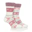 Jeep Ladies Brushed Thermal Boot Sock Cream/Rose - 2 Pack